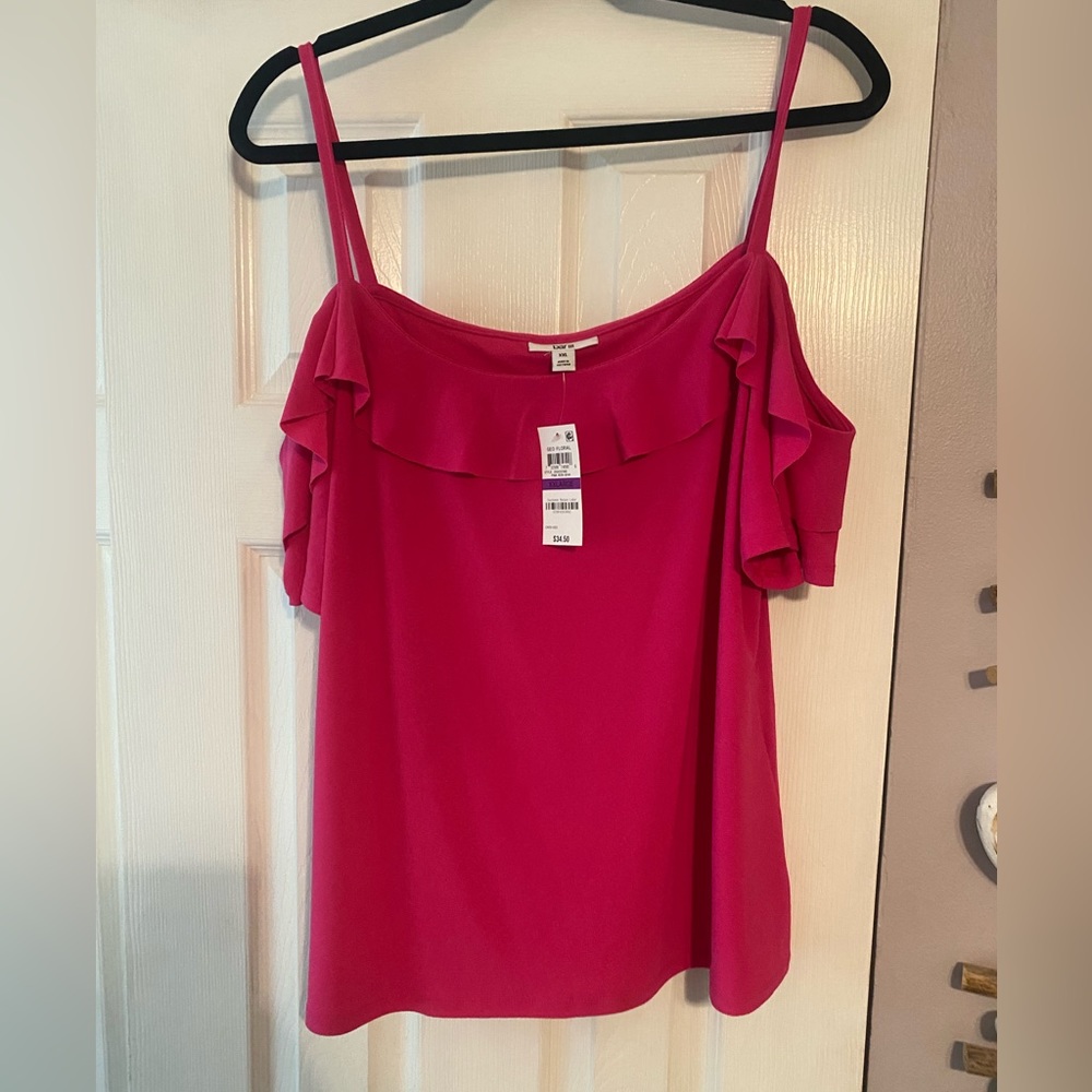 Nwt Bar lll hot pink open shoulder top